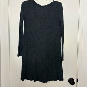 Lush Black Long Sleeve Crew Neck Sweater Dress